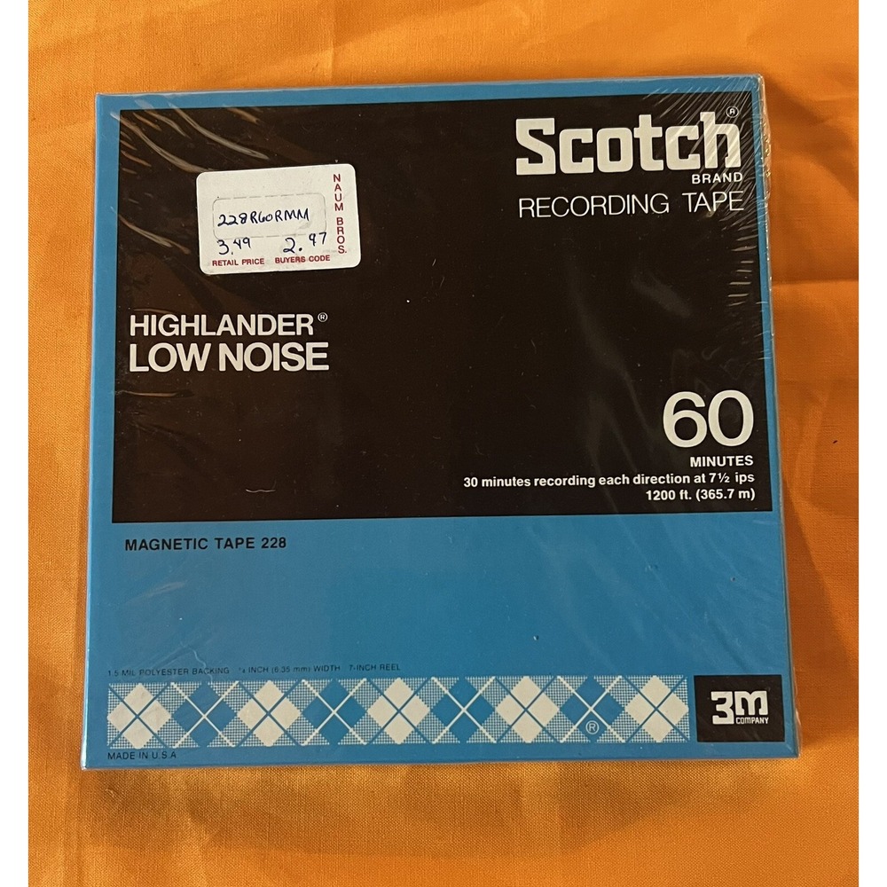 SCOTCH RECORDING TAPE HIGHLANDER LOW NOISE MAGNETIC TAPE 228   60 MINUTES 1200FT